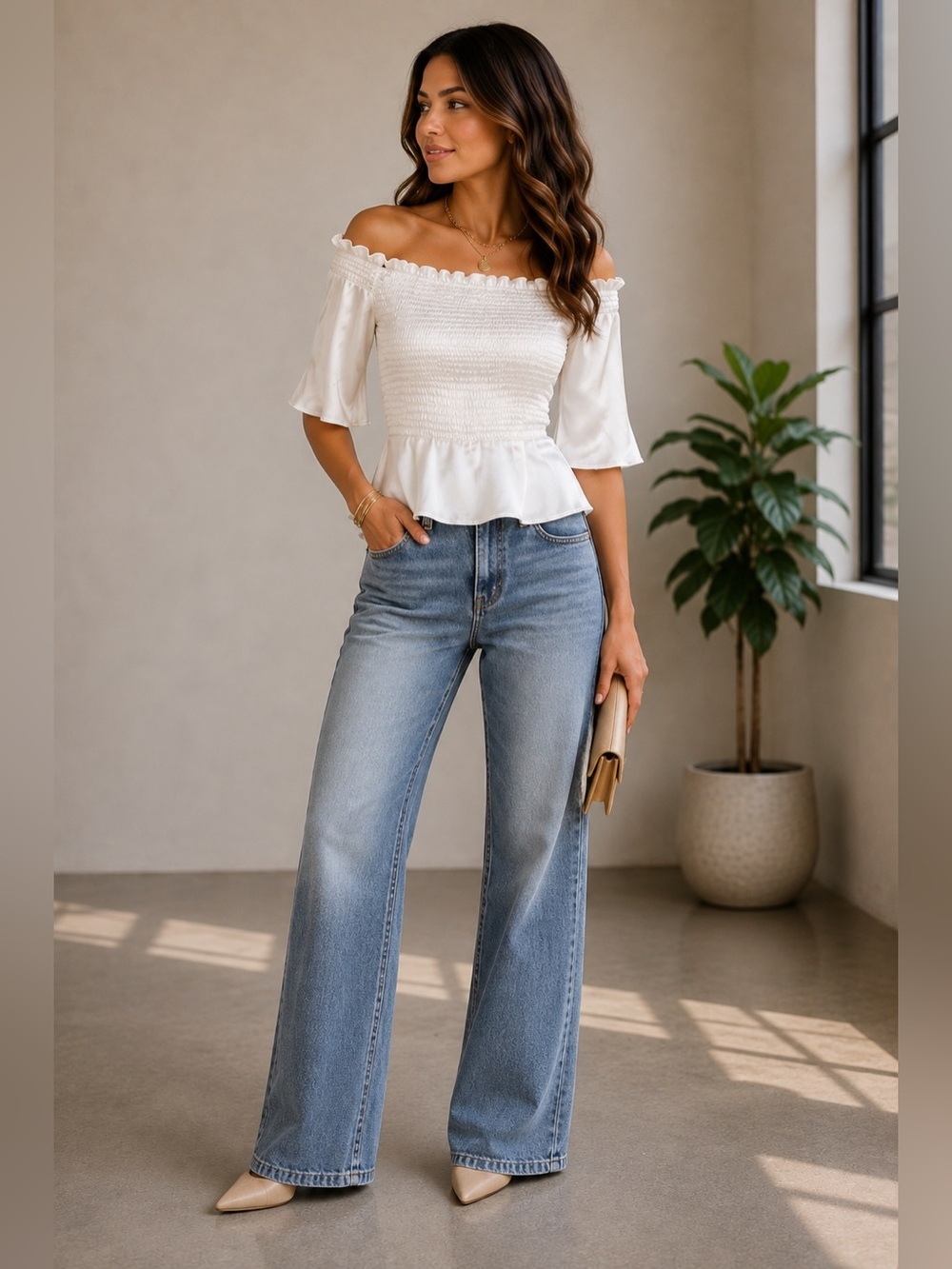 Top Secret Beautiful Silky White‎ Blouse NWT